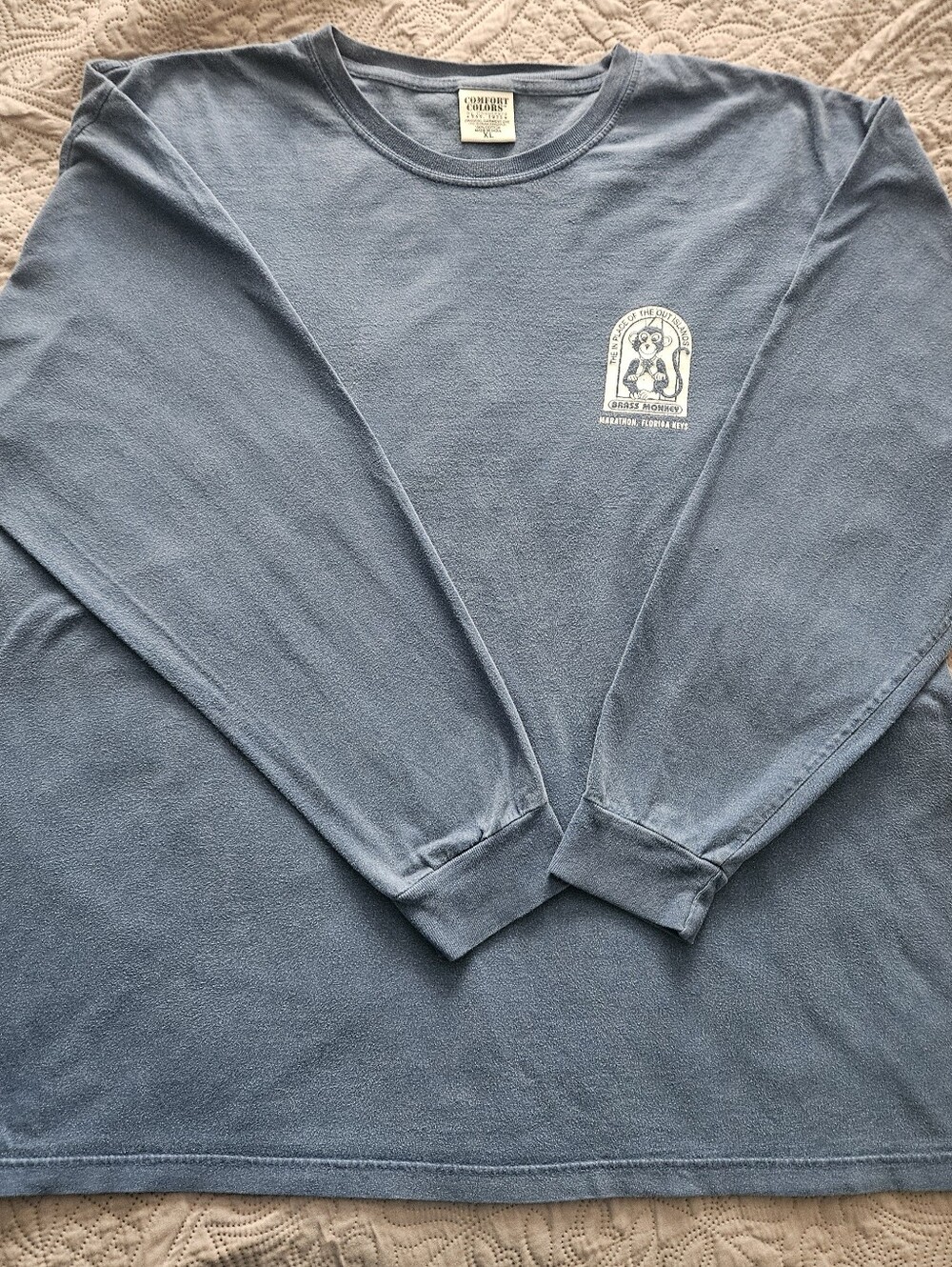 Vintage Style Comfort Colors Brass Monkey Bar Marathon Florida Keys Shirt - XL